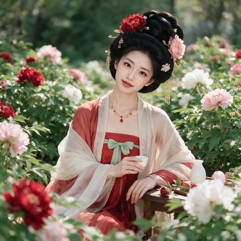 洛阳牡丹 · AI 女性风格预览