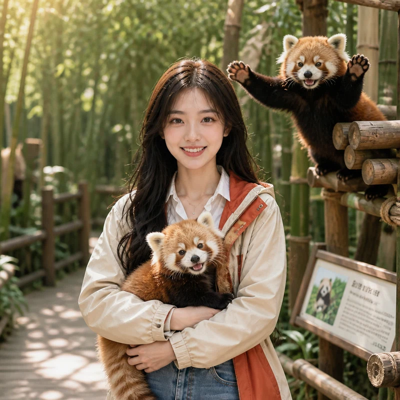 小熊猫合影 · AI 女性风格预览