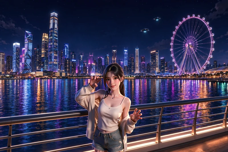摩天轮夜晚 · AI 女性风格预览
